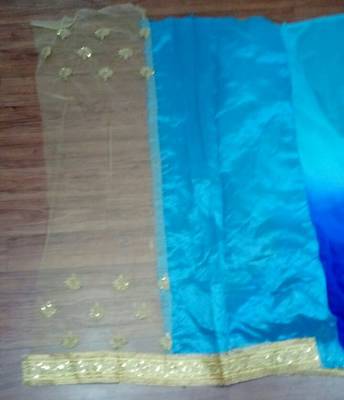 Multicolor embroidered georgette saree with blouse 4
