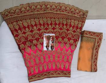 Multicolor embroidered silk unstitched lehenga with dupatta 2