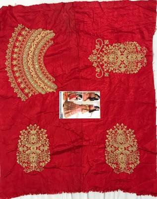 Multicolor embroidered silk unstitched lehenga with dupatta 3