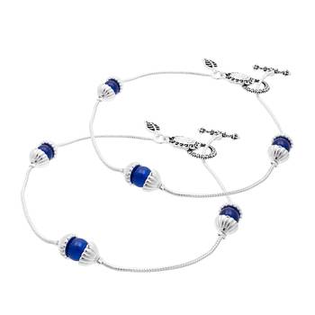 Silver emerald  anklets 1