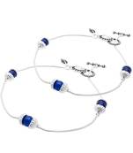 Silver emerald  anklets