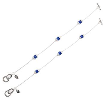 Silver emerald  anklets 3