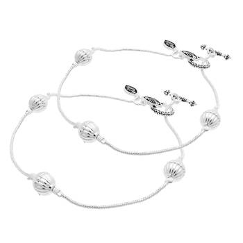 Silver emerald  anklets 1
