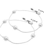 Silver emerald  anklets