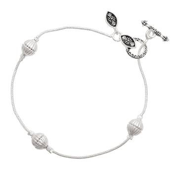 Silver emerald  anklets 2