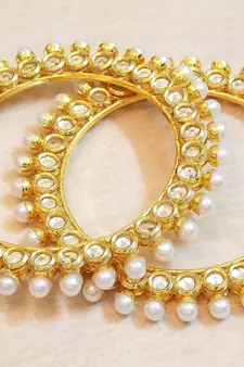 Gold Pearl bangles-and-bracelets