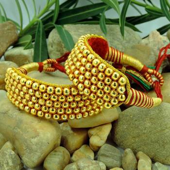 TraditionalJaipur Jewellery Gold Beads Bajubandh Bracelet 2