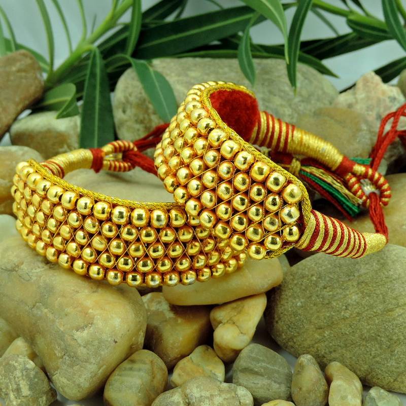 TraditionalJaipur Jewellery Gold Beads Bajubandh Bracelet