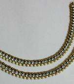 Pearl Anklets with Golden Beads