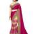 Pink embroidered georgette saree with blouse