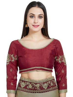 brown designer embroidered patch stone and beautiful floral design chiffon saree with blouse 5