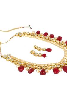 Wedding Kundan Pearl Beads Necklace set for Women Party Wear