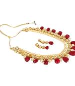 Wedding Kundan Pearl Beads Necklace set for Women Party Wear