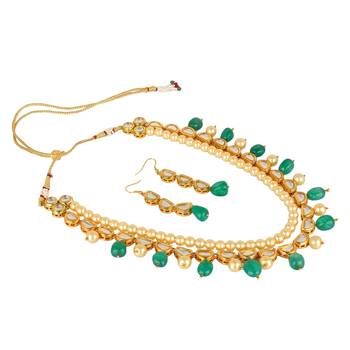 Wedding Kundan Pearl Beads Necklace set for Women Party Wear 1