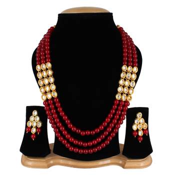 Wedding Kundan Pearl Beads Necklace set for Women Party Wear 1