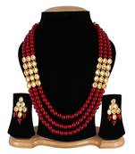 Wedding Kundan Pearl Beads Necklace set for Women Party Wear