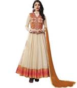 Off-White Embroidered Jacquard Anarkali Suit