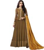 Mehendi Embroidered Dupion Salwar With Dupatta