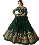Green Embroidered Georgette Anarkali Suit