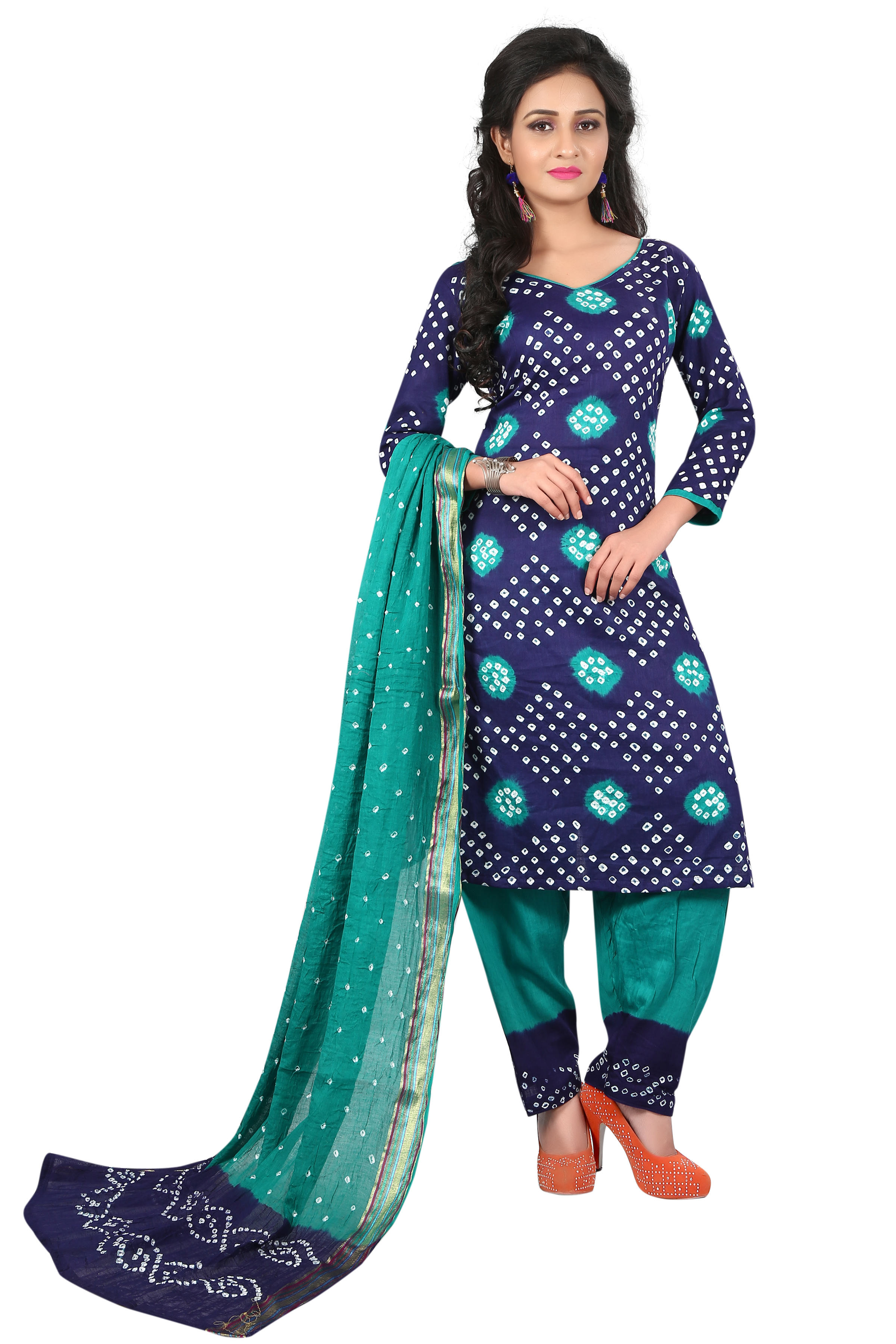 Buy dark blue Colour Satin Cotton Salwar Suit Dupatta Bandhani Dress Buy dark blue Colour Satin Cotton Salwar Suit Dupatta Bandhani Dress Material line