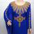 Blue georgette zari work stones and beads embellished islamic style arabian look party wear farasha
