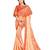 Peach printed georgette saree with blouse