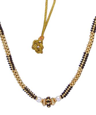 Traditional Handmade Gold And Black Crystal Jewellery Haar/Necklace For Women And Girls 2