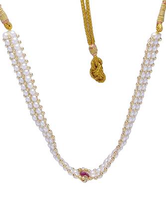 Traditional Handmade White Color Thushi Jewellery Necklace/Haar For Womens 2