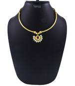 Traditional Handmade Thushi And White Crystal Pendal Jewellery Necklace For Womens And Girls