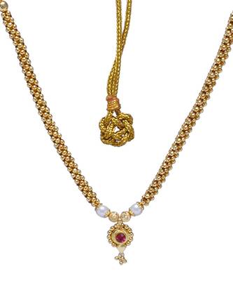 Traditional Handmade Gold Plated Jewellery Red Crystal Pendal Alloy Necklace For Womens 2