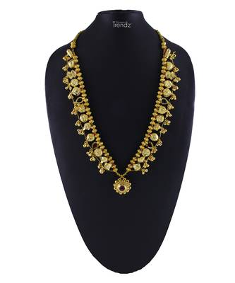 Traditional Handmade Kolhapuri Saaj Jewelley 24K Gold Plated Alloy Necklace/Haar For Women And Girls 1