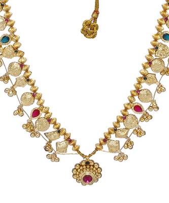 Traditional Handmade Kolhapuri Saaj Jewelley 24K Gold Plated Alloy Necklace/Haar For Women And Girls 2