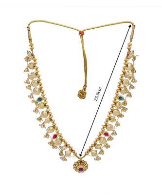 Traditional Handmade Kolhapuri Saaj Jewelley 24K Gold Plated Alloy Necklace/Haar For Women And Girls 3