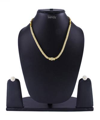 Traditional Handmade White Crystal Jewellery Necklace And Earring Set For Womens And Girls 1