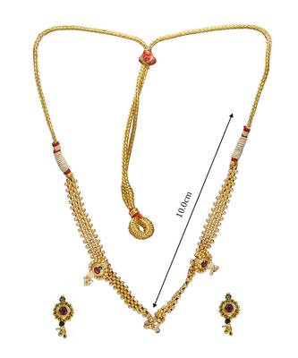 Traditional Handmade 24K Gold Plated Jewellery Short Necklace/Haar And Earring Set For Women And Girls 3