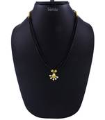 Traditional Handmade White Crystal 24K Gold Plated Mangalsutra Necklace For Womens