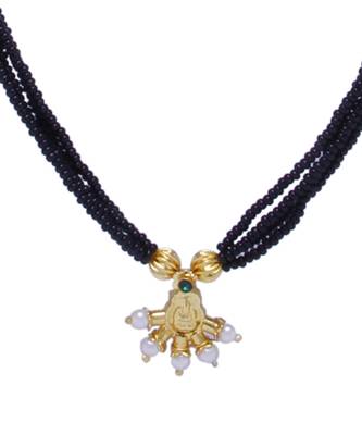 Traditional Handmade White Crystal 24K Gold Plated Mangalsutra Necklace For Womens 2