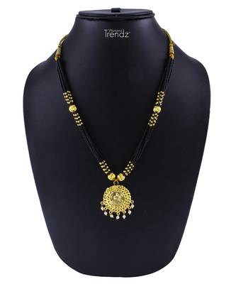 Handmade Traditional 24K Gold Plated Jewellery Laxmi Pendal Mangalsutra For Womens 1
