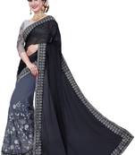 Black embroidered Georgette net saree with blouse