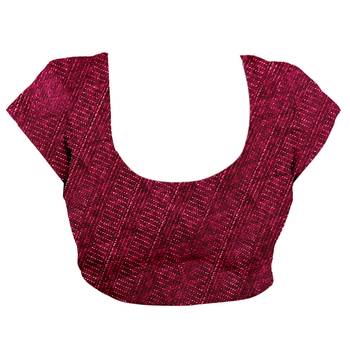 Maroon Printed Manipuri Silk Saree With Blouse 3