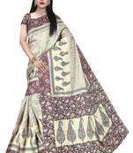 Rani Pink Printed Manipuri Silk Saree With Blouse