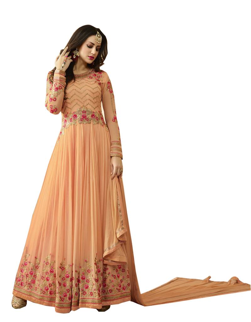 Salmon embroidered salwar Bansi Sarees 2563137