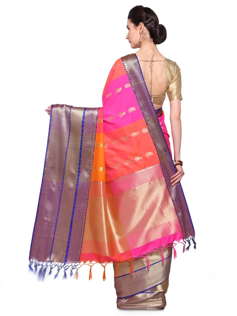 multicolor blouse for silk saree