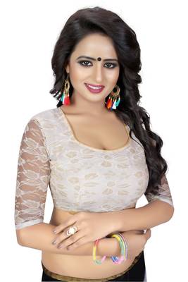 Black printed chiffon saree with blouse 5