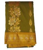 Multicolor woven silk saree with blouse