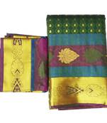 Multicolor woven silk saree with blouse