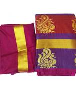 Multicolor woven silk saree with blouse