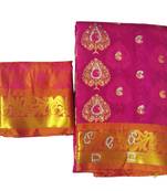 Multicolor woven silk saree with blouse