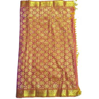 Multicolor woven silk saree with blouse 2