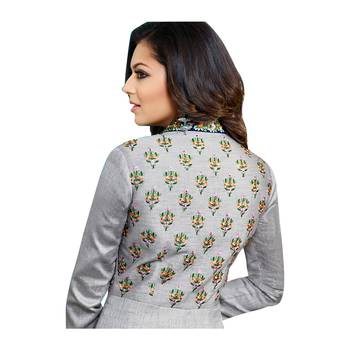 Grey Dupion Dupion semi_stitched anarkali ethnic-suits 3